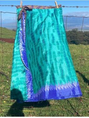 SILK Indian floral Wrap Maxi Skirt